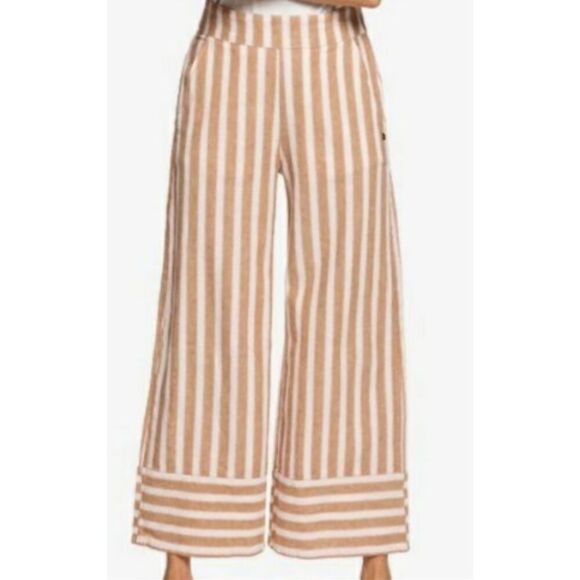 Roxy Wide Leg Linen Pants. Size Large - Picture 1 of 11